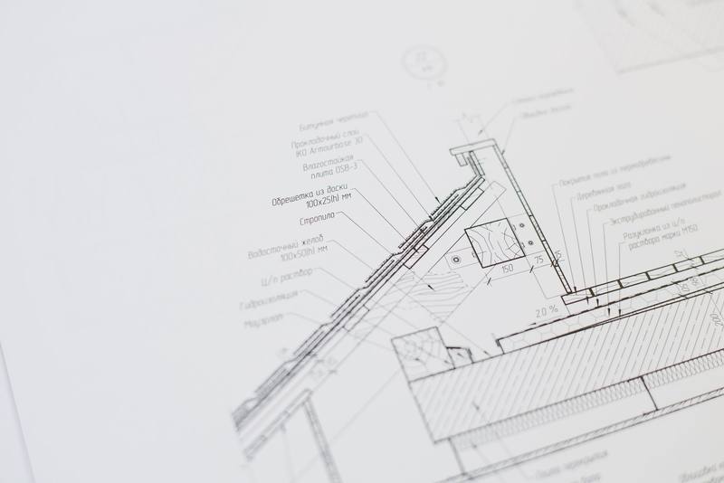 Close-up of a house plan drawing
